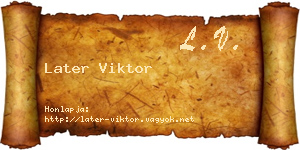 Later Viktor névjegykártya